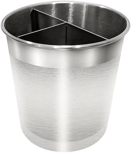 Rotating Kitchen Utensil Holder – Extra Large 7" Organizer Caddy | Weighted No-Tip Base & Removable Divider
